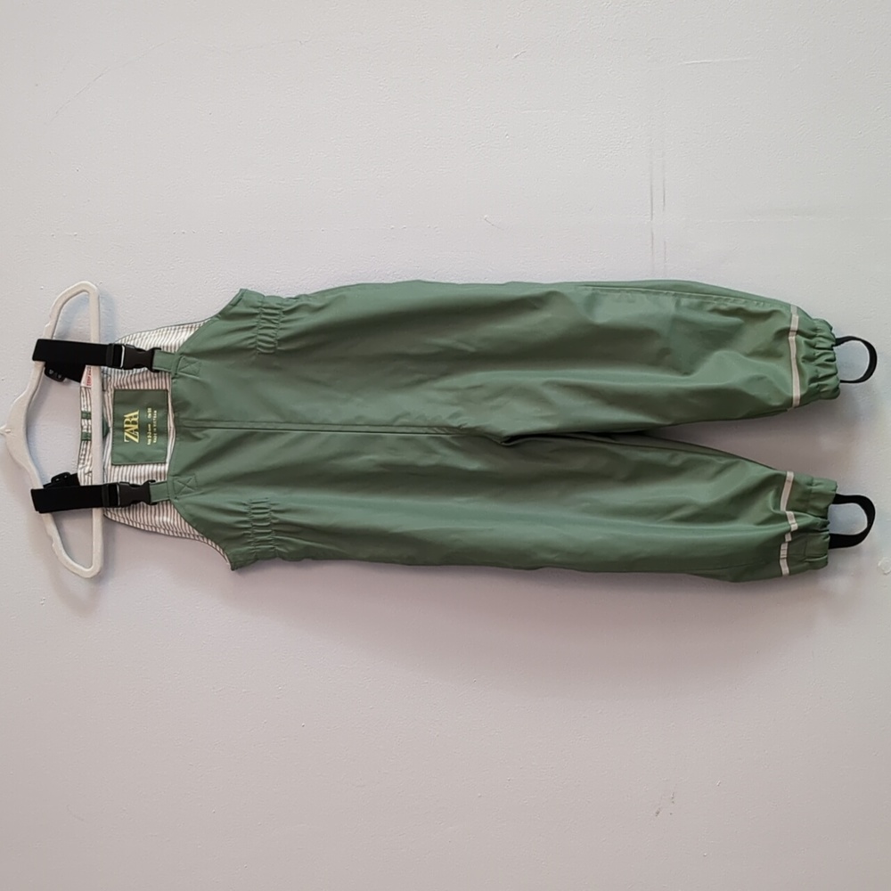 Zara Green Waterproof Kids Overalls with Black Straps